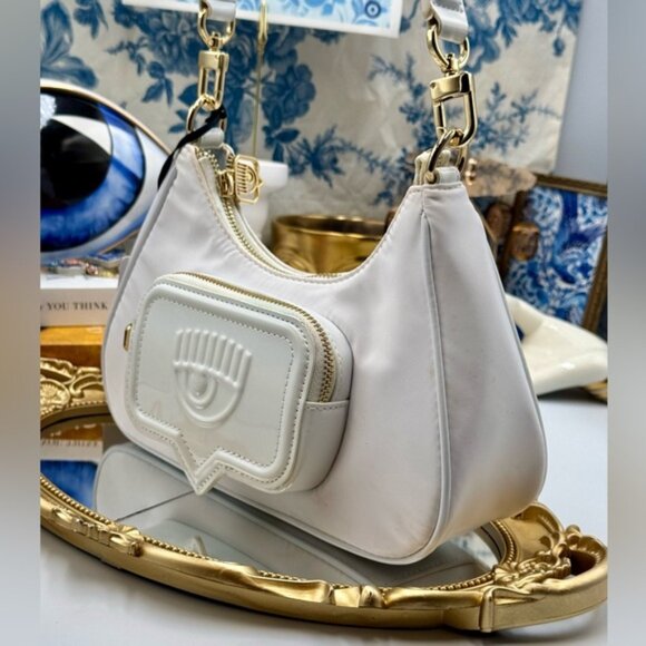 🆕 CHIARA FERRAGNI 🧿 NWT Vicky Eyelike Tote Bag - Borsa a Mano - White - Picture 8 of 16